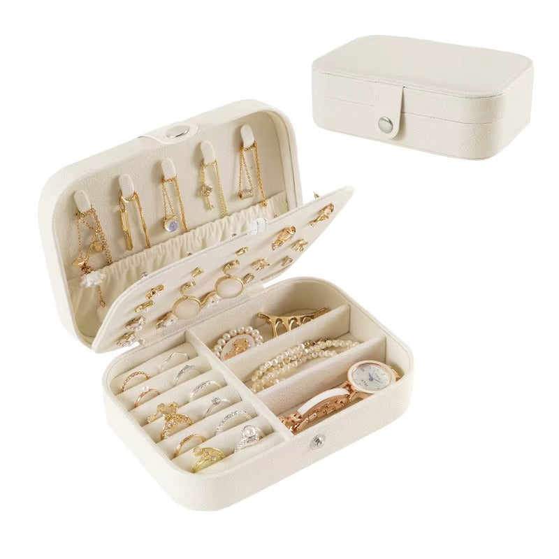 Mini Joyero de Viaje Cuero PU con Cierre Broche, Modelo J17