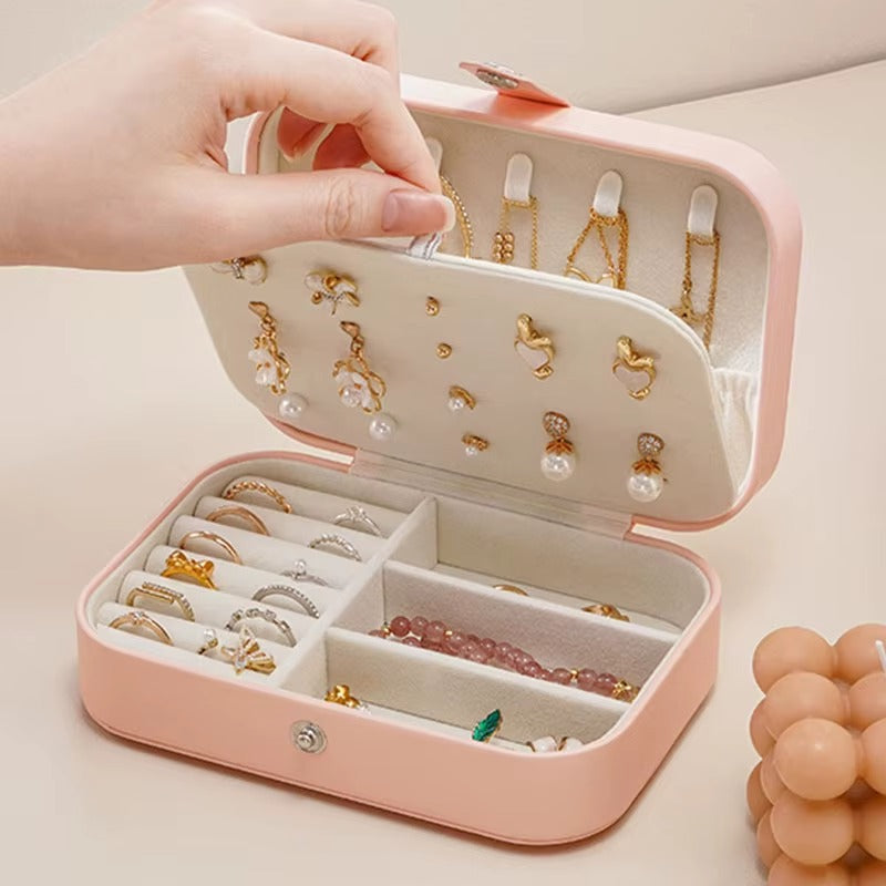 Mini Joyero de Viaje Cuero PU con Cierre Broche, Modelo J17