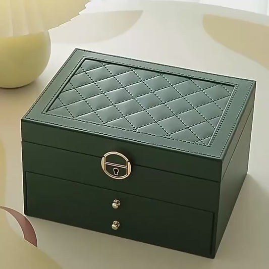 Joyero Organizador 3 Niveles de Lujo con Llave de Seguridad